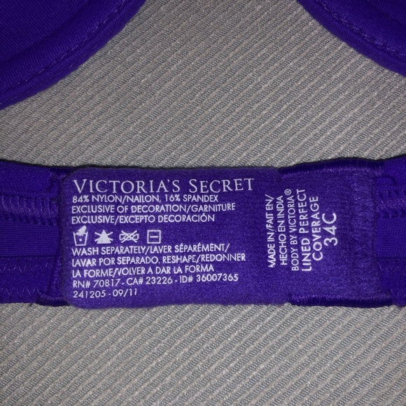 SOFT VS Purple 34C BODY BY VICTORIA Lined Perfect Coverage Victoria’s Secret Bra - Picture 3 of 4